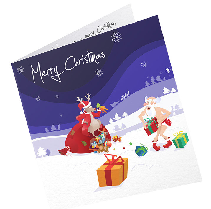 Merry Christmas: Greeting Card Illustration, slide 1 of 4